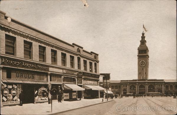 Ferry Building, Market Street Scene San Francisco California