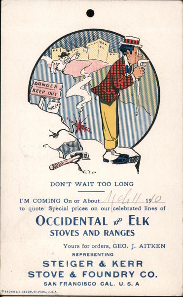 Steiger & Kerr Stove & Foundry Company San Francisco California