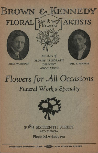 Brown & Kennedy Floral Artists, Florist San Francisco California