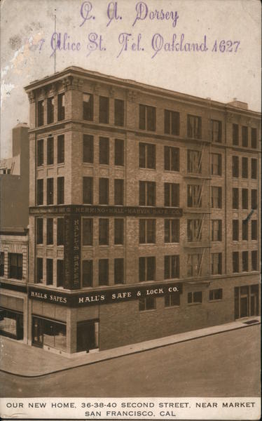 Hall's Safe & Lock Company San Francisco California