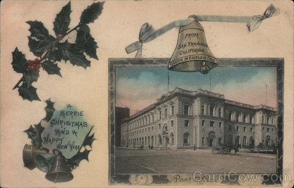 Post Office A Merrie Christmas and a Happy New Year San Francisco California