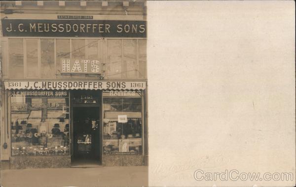 J.C. Meussdorffer Sons Hats, Hatters San Francisco California