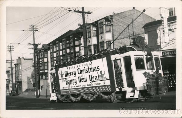 Market Street Railway - Christmas Decorations San Francisco California