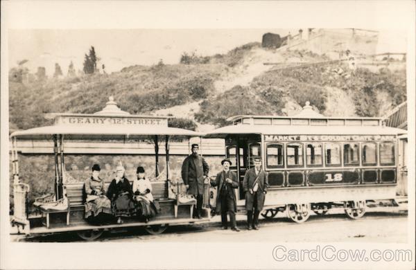 Geary St. Park and Ocean RR Co. Cable Cars San Francisco California