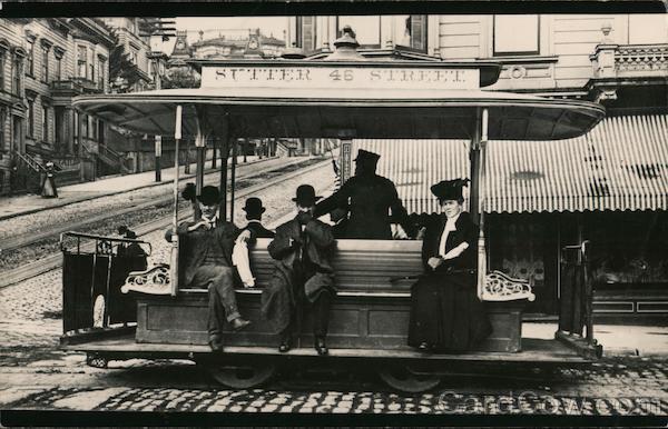 People Sitting on a Cable Car San Francisco California
