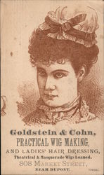 Goldstein & Cohn, Practical Wig Making San Francisco, CA Trade Card Trade Card Trade Card