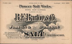 Pioneer Salt Works, B.F. Barton & Co. Trade Card