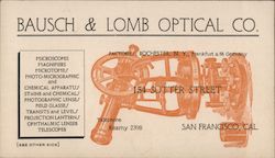 Bausch & Lomb Optical Co. San Francisco, CA 1915 Panama-Pacific International Exposition (PPIE) Trade Card Trade Card Trade Card