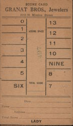 Granat Brothers, Jewelers Trade Card