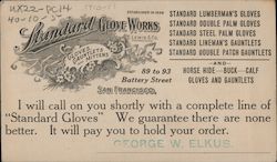 Standard Glove Works E. Lewis & Co. Proprietors Gloves, Gauntlets, and Mittens Postcard