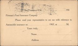 Fireman's Fund Insurance Company Postcard