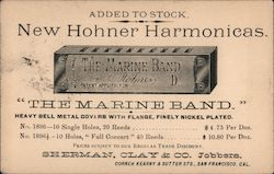 Added to Stock, New Hohner Harmonicas, Sherman, Clay & Co., Jobbers Postcard