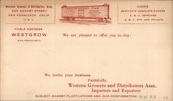 Western Growers & Distributors Association Correspondence Card Postcard