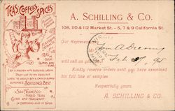 A. Schilling & Co "Teas Coffees Spices" San Francisco, CA Postcard Postcard Postcard