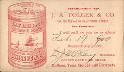 J.A. Folder & Co., Baking Powder Postcard