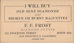 F.F. Frost Diamond Cutter Postcard