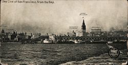 Sky Line of San Francisco From the Bay Postcard