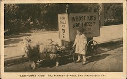 "Lennon's Kids", 782 Market Street Goat Cart Postcard