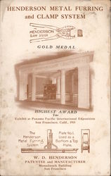 Henderson Metal Furring and Clamp System Gold Medal Postcard