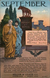 Miller & Leach Co. Insurance Every Line September Romulus and Remus Postcard