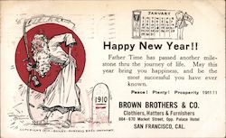 Brown Brothers Clothiers, Hatters & Furnishers New Year Postcard