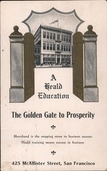A Heald Education - The Golden Gate to Prosperity Postcard