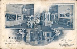 Zobel's - The World's Largest Millinery Store Postcard