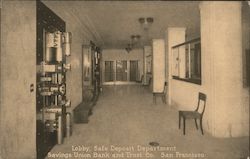 Lobby, Safe Deposit Department, Savings Union Bank and Trust Co. Postcard