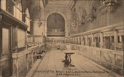 Interior of the Anglo and London Paris National Bank Postcard