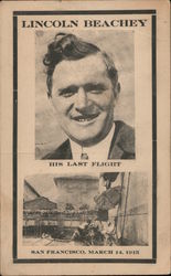 Lincoln Beachy, His Last Flight March 14, 1915 Postcard