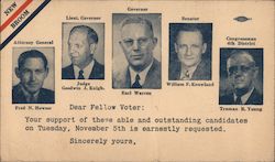 Republican Party Candidates of 1946 Postcard