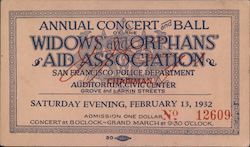 Widow's and Orphans' Aid Association Ball Ephemera