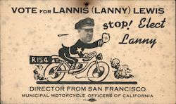 Vote For Lannis (Lanny) Lewis Postcard