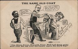 The Same Old Coat Political Satire Cartoon Fall of 1909 Elections San Francisco, CA Trade Card Trade Card Trade Card