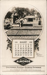 Blue Diamond Almonds Brand California Almond Growers Exchange August 1920 Calender Postcard
