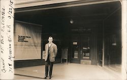 Man at Heyman-Weil Building Postcard