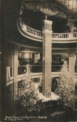 Santa Claus Coming Down Chimney at City of Paris Postcard