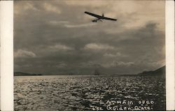 Hubert Latham over The Golden Gate Postcard