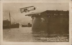 Eugene Ely Leaving USS Pennsylvania Postcard