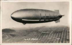 USS Macon over San Francisco Postcard