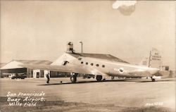 Busy Airport, Mills Field Postcard