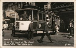 Powell Street Cable Car on its Turn-table San Francisco, CA Postcard Postcard Postcard