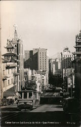 Cable Car on California Street Hill San Francisco, CA Postcard Postcard Postcard