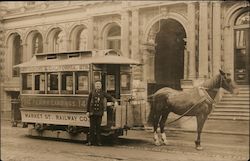 Horse-Pulled Streetcar Ferry Market Street Railway Company Postcard