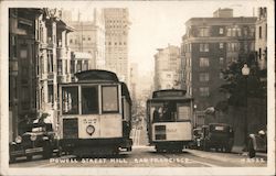 Powell Street Hill Cable Cars Postcard