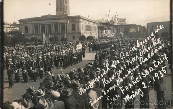 1935 German Band? Marching in Parade San Francisco California