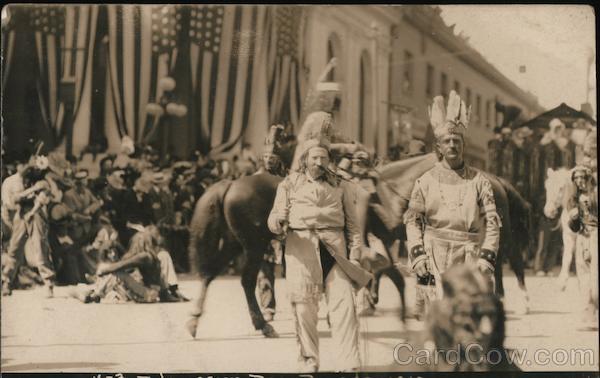 Admission Day Parade - Men Dressed as Indians San Francisco California