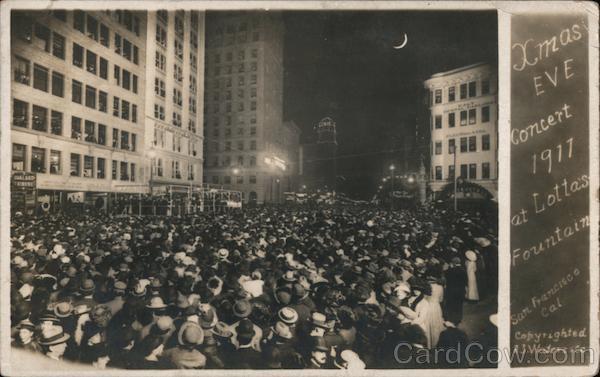 Xmas Eve Concert 1911 Lotta's Fountain San Francisco California