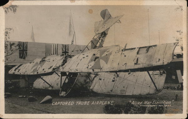 Captured Taube Airplane Allied War Exposition San Francisco California