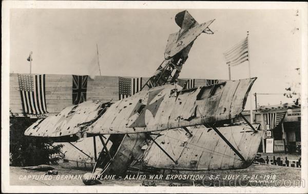 Captured German Airplane-Allied War Exposition S.F. July 7-21-1918 San Francisco California